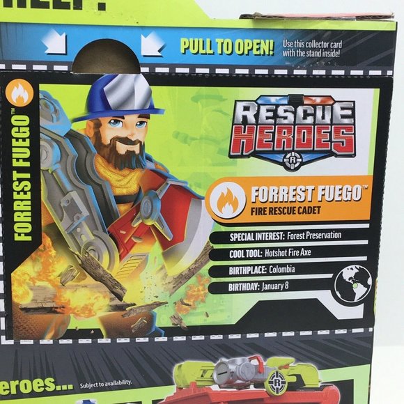 Rescue Heroes Forrest Fuego 6" Action Figure Accessories Fisher Price Youtube - Picture 11 of 12
